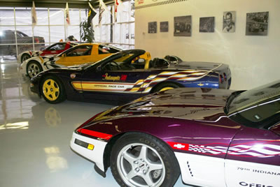 A view from inside the Bondurant Museum